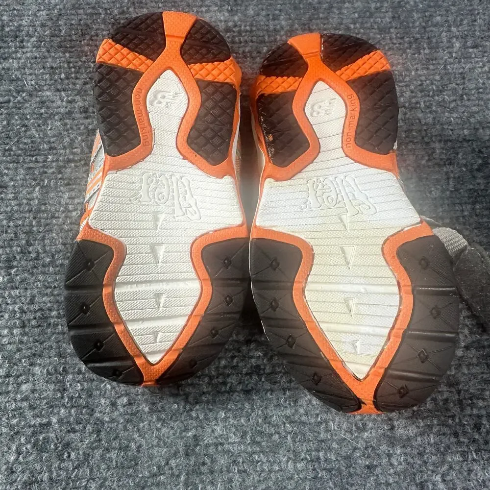 New Balance 695 Toddler Shoes Size 5 Gray Orange Hook Loop Running Sneakers